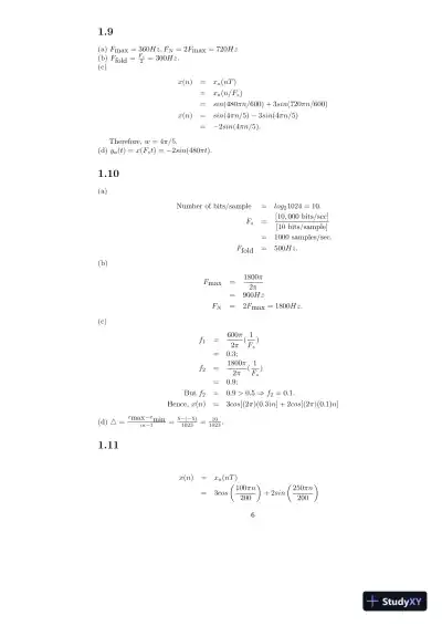 Solution Manual For Digital Signal Processing, 4th Edition - Page 5 preview image