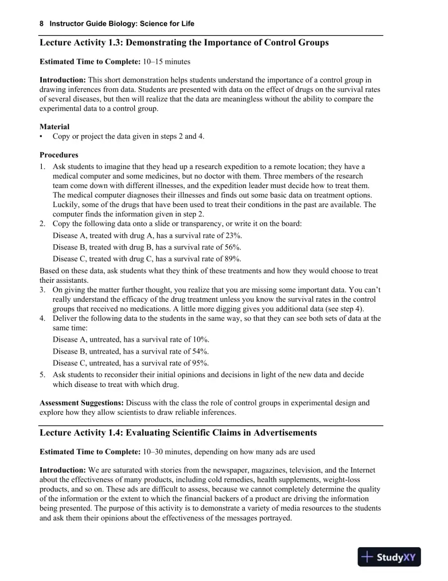Solution Manual for Biology Science for Life, 4th Edition, page 12