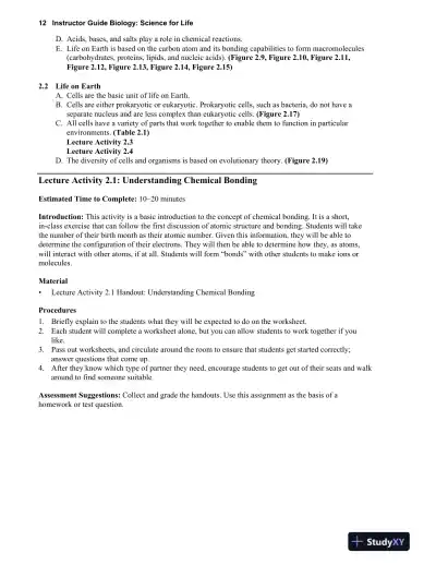 Solution Manual for Biology Science for Life, 4th Edition - Page 15 preview image