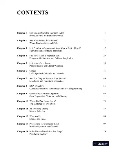 Solution Manual for Biology Science for Life, 4th Edition - Page 3 preview image