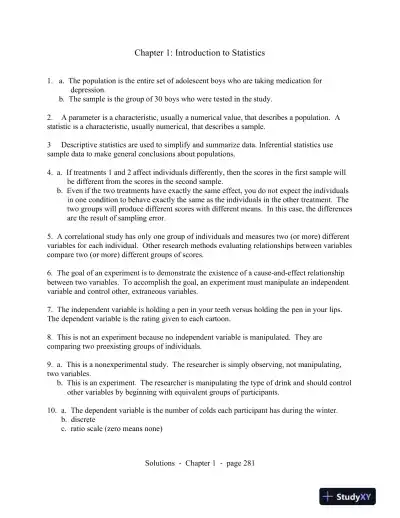 Statistics For The Behavioral Sciences, 9th Edition Solution Manual - Page 3 preview image