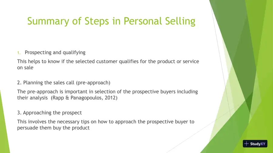 Steps In Personal Selling, page 3