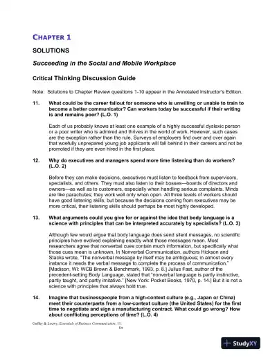 Solution Manual For Essentials of Business Communication, 11th Edition - Page 1 preview image