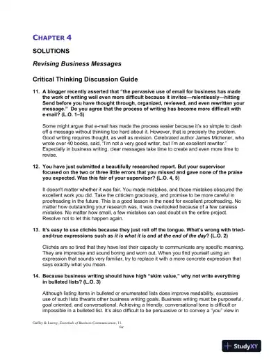 Solution Manual For Essentials of Business Communication, 11th Edition - Page 15 preview image
