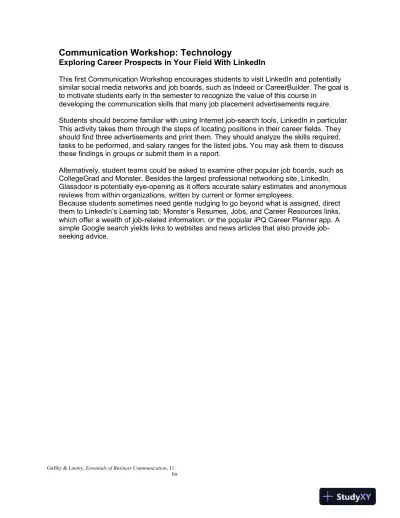 Solution Manual For Essentials of Business Communication, 11th Edition - Page 7 preview image