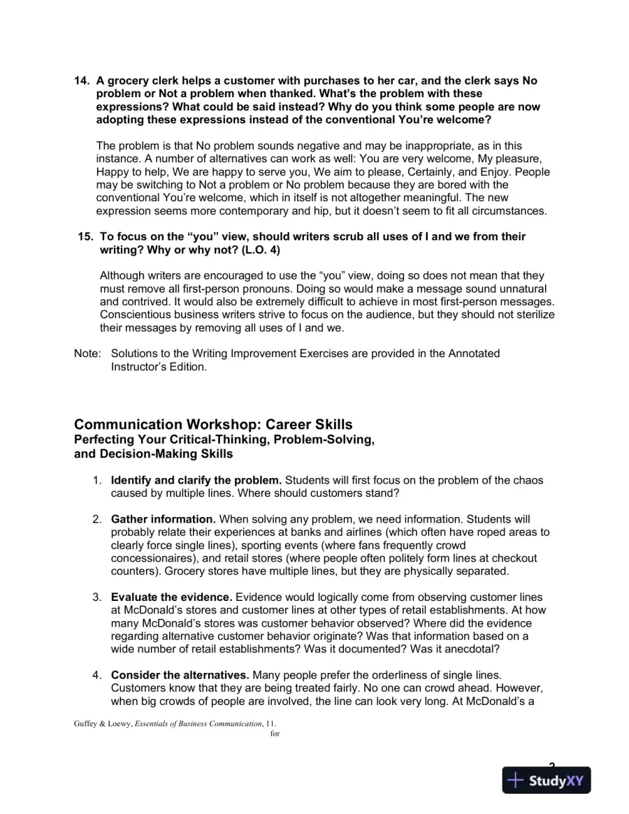 Solution Manual For Essentials of Business Communication, 11th Edition, page 9