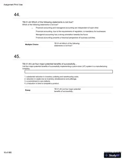 Introduction To Managerial Accounting With Connect With Smartbook, 4th Edition Test Bank - Page 17 preview image