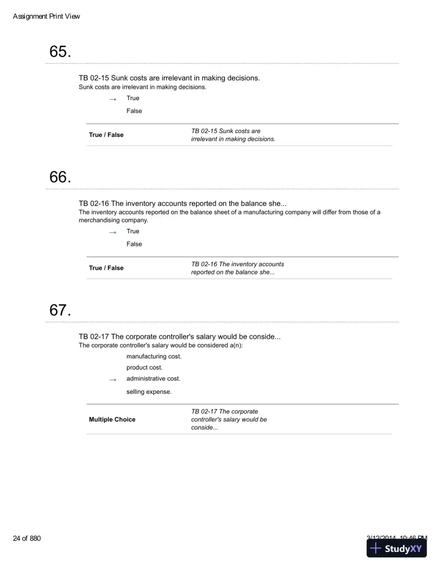 Introduction To Managerial Accounting With Connect With Smartbook, 4th Edition Test Bank, page 25