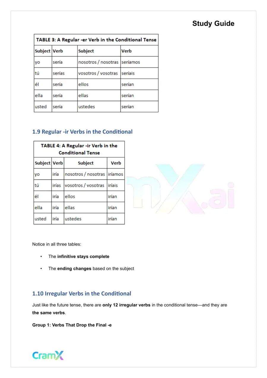 Spanish II - New Verb Tenses, page 5