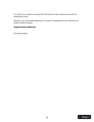 Solution Manual for On Cooking: A Textbook of Culinary Fundamentals, 5th Edition - Page 11 preview image