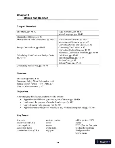 Solution Manual for On Cooking: A Textbook of Culinary Fundamentals, 5th Edition - Page 12 preview image