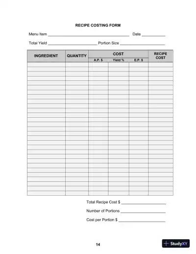 Solution Manual for On Cooking: A Textbook of Culinary Fundamentals, 5th Edition - Page 16 preview image