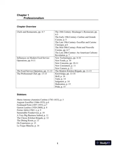 Solution Manual for On Cooking: A Textbook of Culinary Fundamentals, 5th Edition - Page 3 preview image