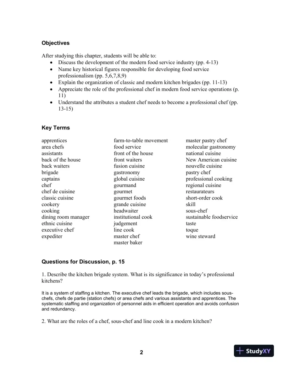 Solution Manual for On Cooking: A Textbook of Culinary Fundamentals, 5th Edition, page 4