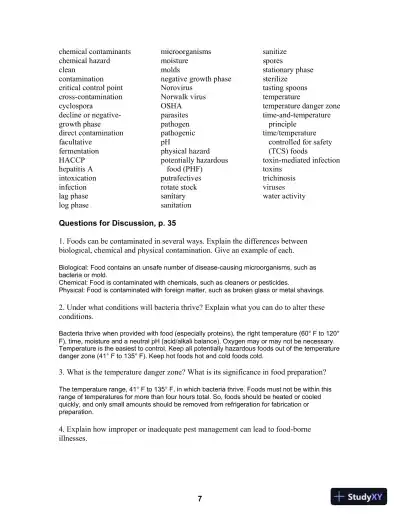 Solution Manual for On Cooking: A Textbook of Culinary Fundamentals, 5th Edition - Page 9 preview image