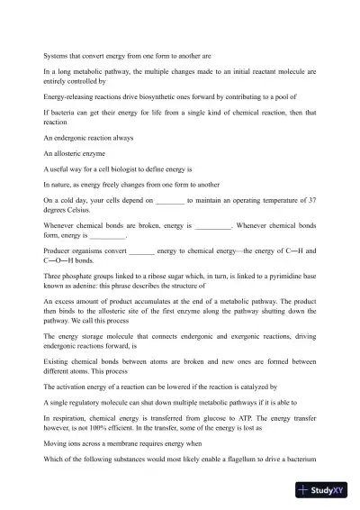 Liberty University BIOL 101 Quiz 3 Complete Solutions Correct Answers Key - Page 4 preview image