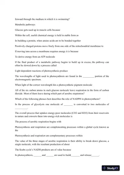 Liberty University BIOL 101 Quiz 3 Complete Solutions Correct Answers Key - Page 5 preview image