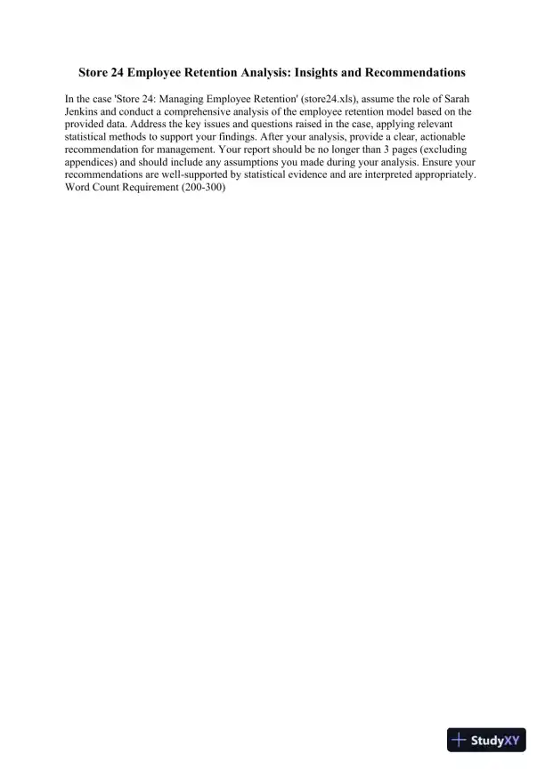 Store 24 Employee Retention Analysis: Insights and Recommendations - Page 1 preview image