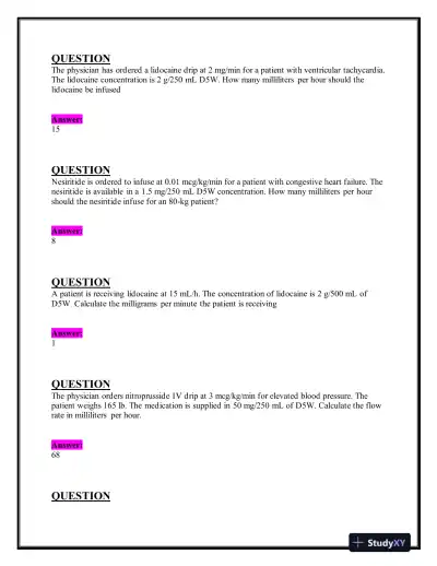 2023-2024 ATI Pharmacology Practice Exam With Answers (120 Solved Questions) - Page 4 preview image