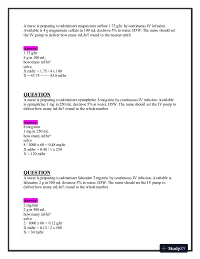 2023-2024 ATI Pharmacology Practice Exam With Answers (120 Solved Questions) - Page 8 preview image