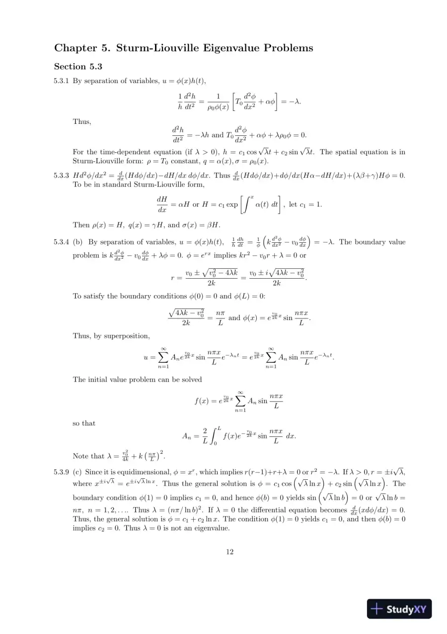 Solution Manual for Applied Partial Differential Equations with Fourier Series and Boundary Value Problems, 5th Edition, page 14