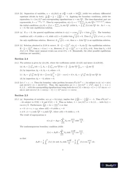 Solution Manual for Applied Partial Differential Equations with Fourier Series and Boundary Value Problems, 5th Edition - Page 6 preview image