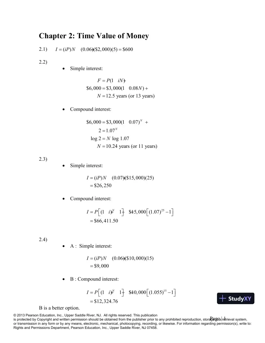 Solution Manual For Fundamentals Of Engineering Economics, 3rd Edition, page 3