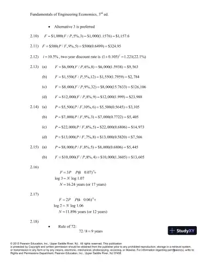 Solution Manual For Fundamentals Of Engineering Economics, 3rd Edition - Page 5 preview image