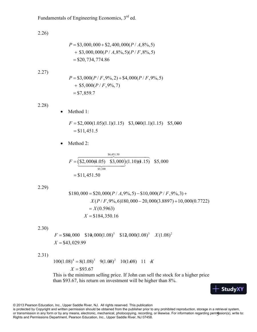 Solution Manual For Fundamentals Of Engineering Economics, 3rd Edition, page 7
