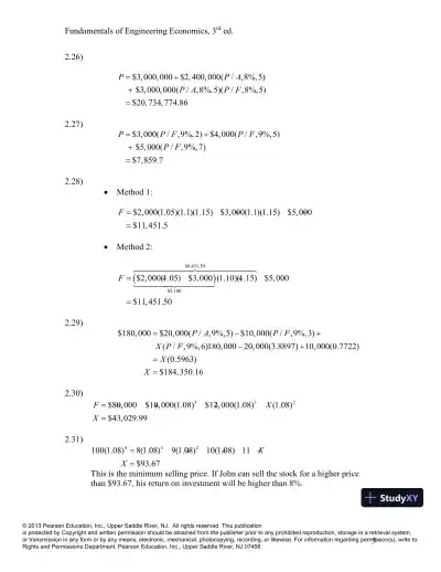 Solution Manual For Fundamentals Of Engineering Economics, 3rd Edition - Page 7 preview image
