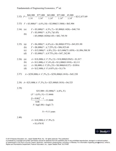 Solution Manual For Fundamentals Of Engineering Economics, 3rd Edition - Page 8 preview image