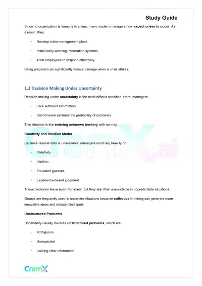 Principles of Management - Decision Making and Problem Solving - Page 3 preview image