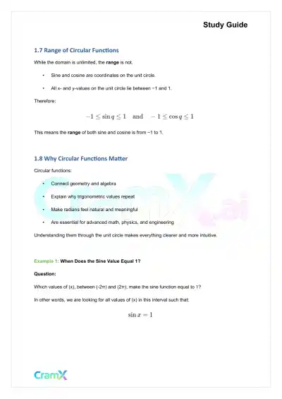 Trigonometry - Graphs of Trigonometric Functions - Page 4 preview image