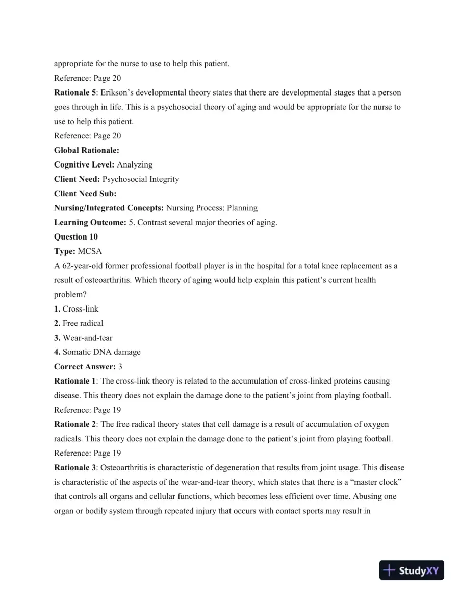 Gerontological Nursing, 3rd Edition Test Bank, page 10