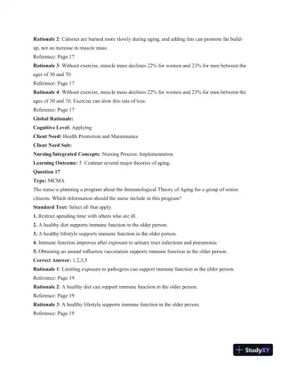 Gerontological Nursing, 3rd Edition Test Bank - Page 16 preview image