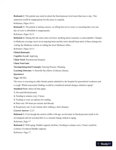 Gerontological Nursing, 3rd Edition Test Bank - Page 6 preview image