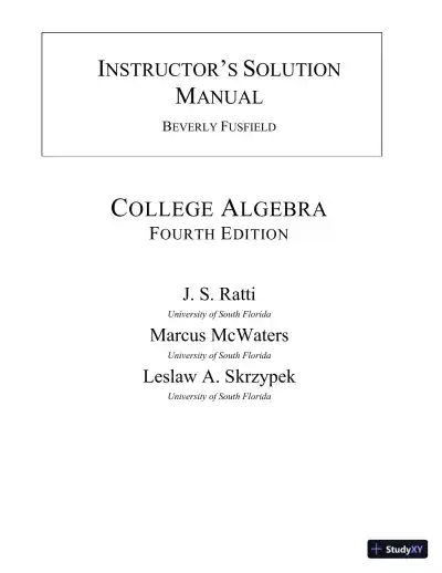 Solution Manual for College Algebra, 4th Edition - Page 1 preview image