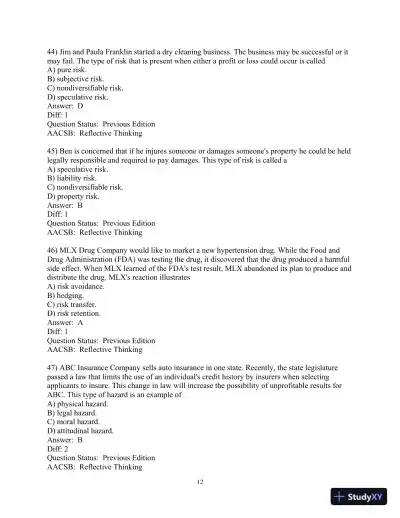 Test Bank for Principles Of Risk Management And Insurance, 14th Edition - Page 13 preview image