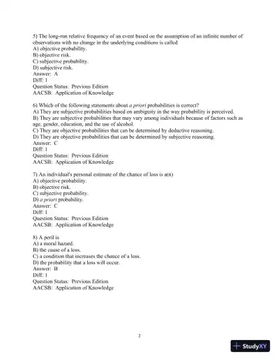 Test Bank for Principles Of Risk Management And Insurance, 14th Edition - Page 3 preview image