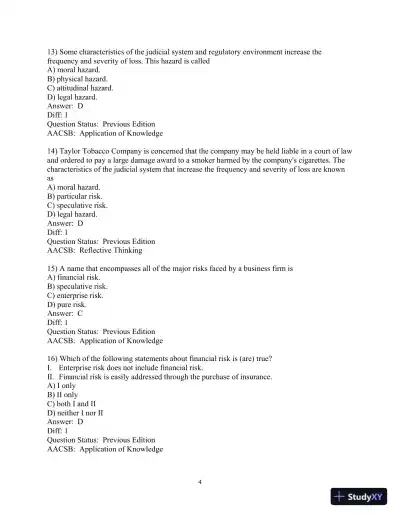 Test Bank for Principles Of Risk Management And Insurance, 14th Edition - Page 5 preview image