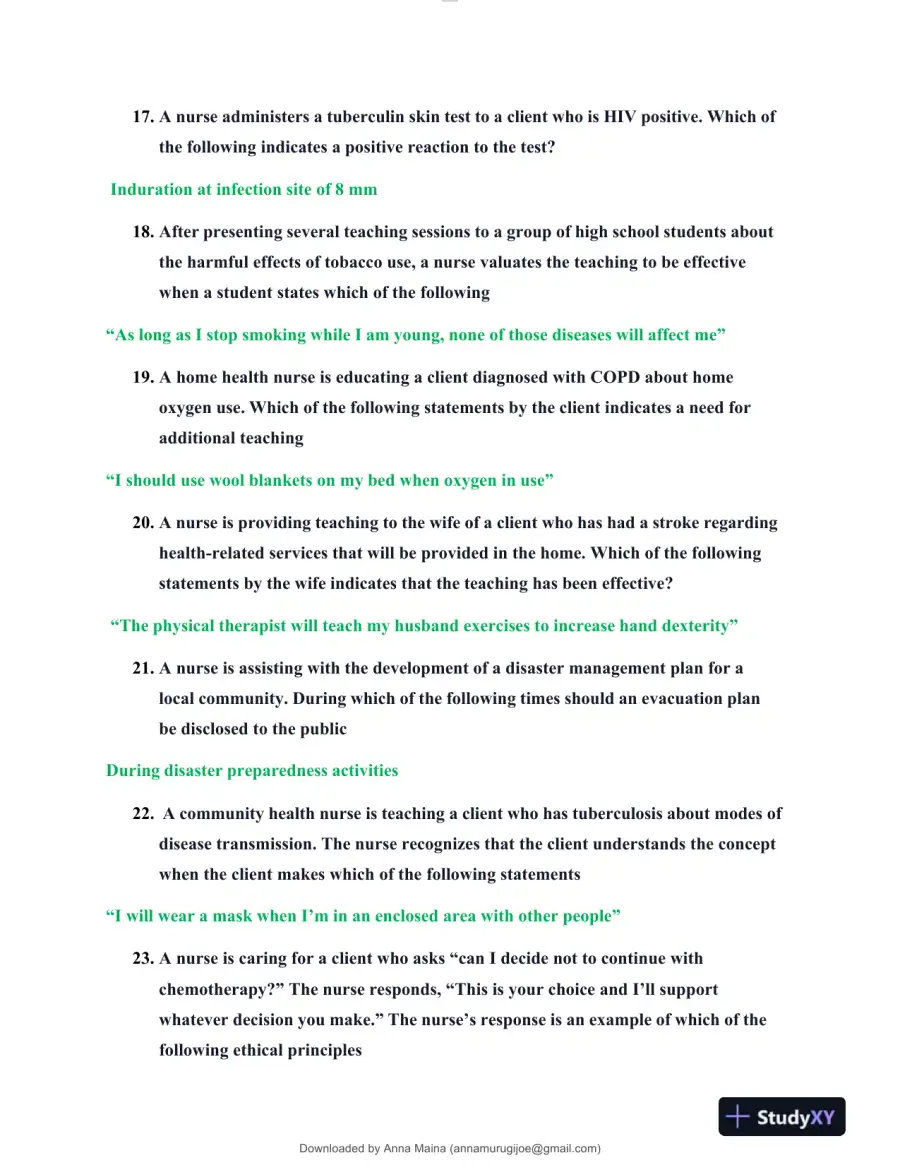 2019 ATI Community Health Study Guide Practice Exam With Answers (106 Solved Questions), page 5