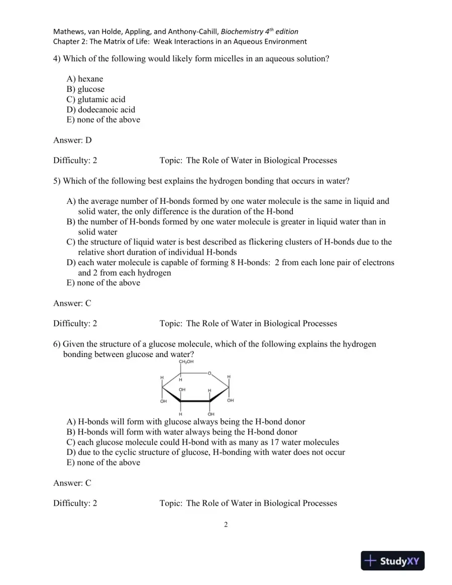 Biochemistry, 5th Edition Test Bank, page 11
