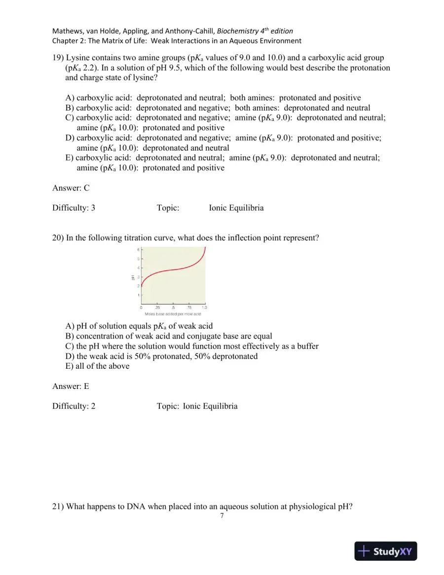 Biochemistry, 5th Edition Test Bank, page 16