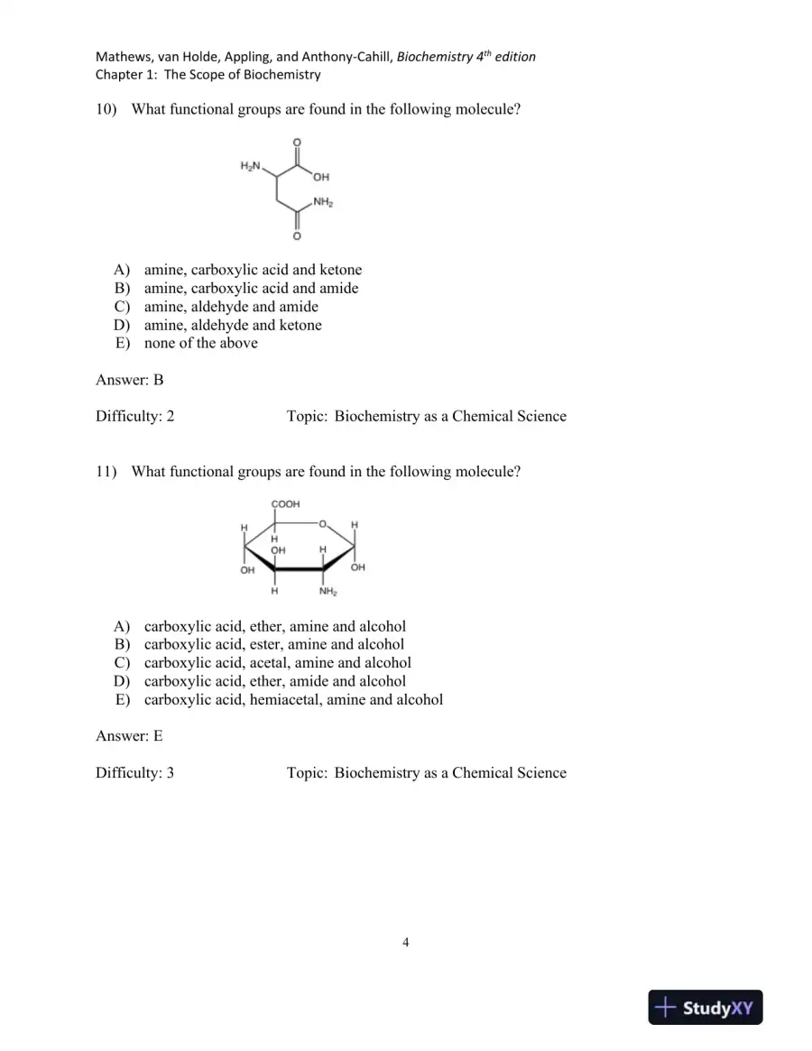 Biochemistry, 5th Edition Test Bank, page 6