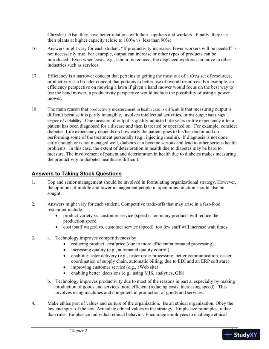Operations Management, 5th Canadian Edition Solution Manual, page 12