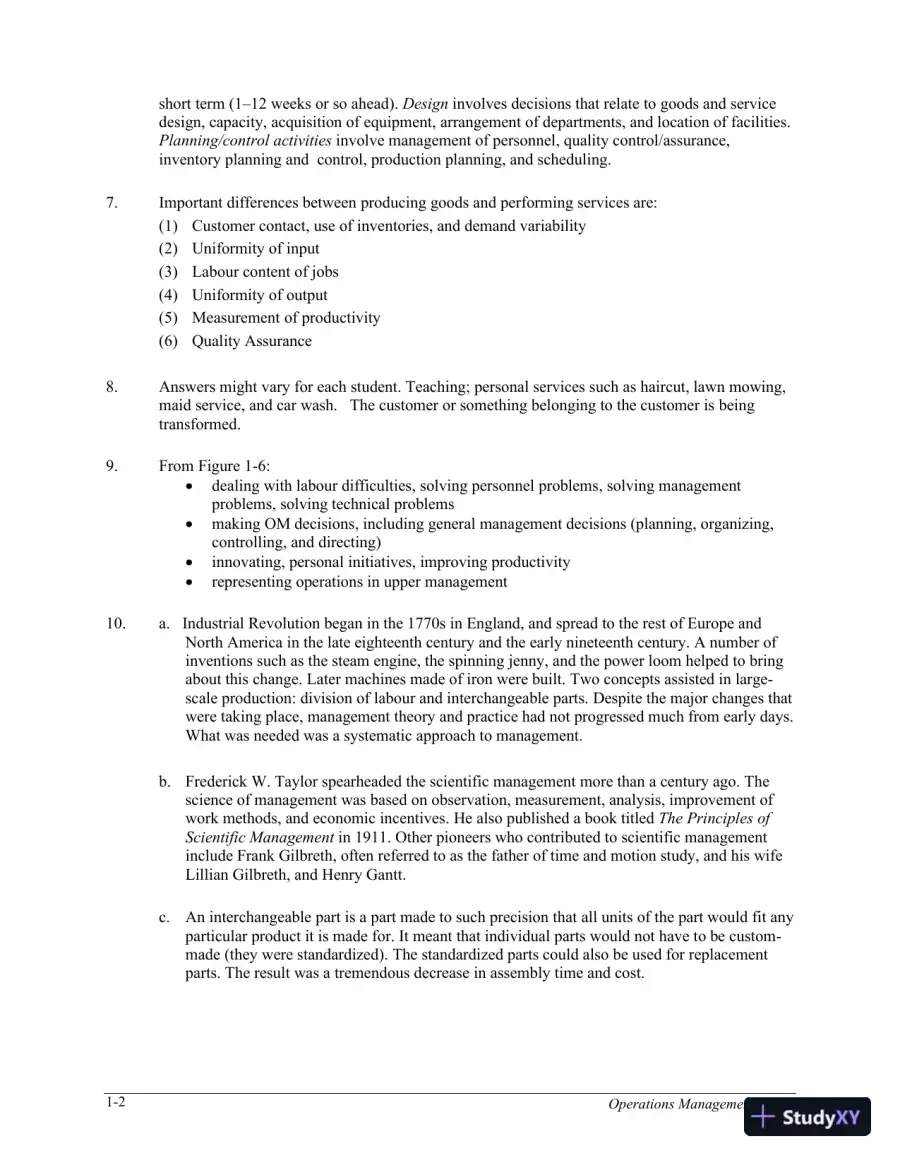 Operations Management, 5th Canadian Edition Solution Manual, page 3