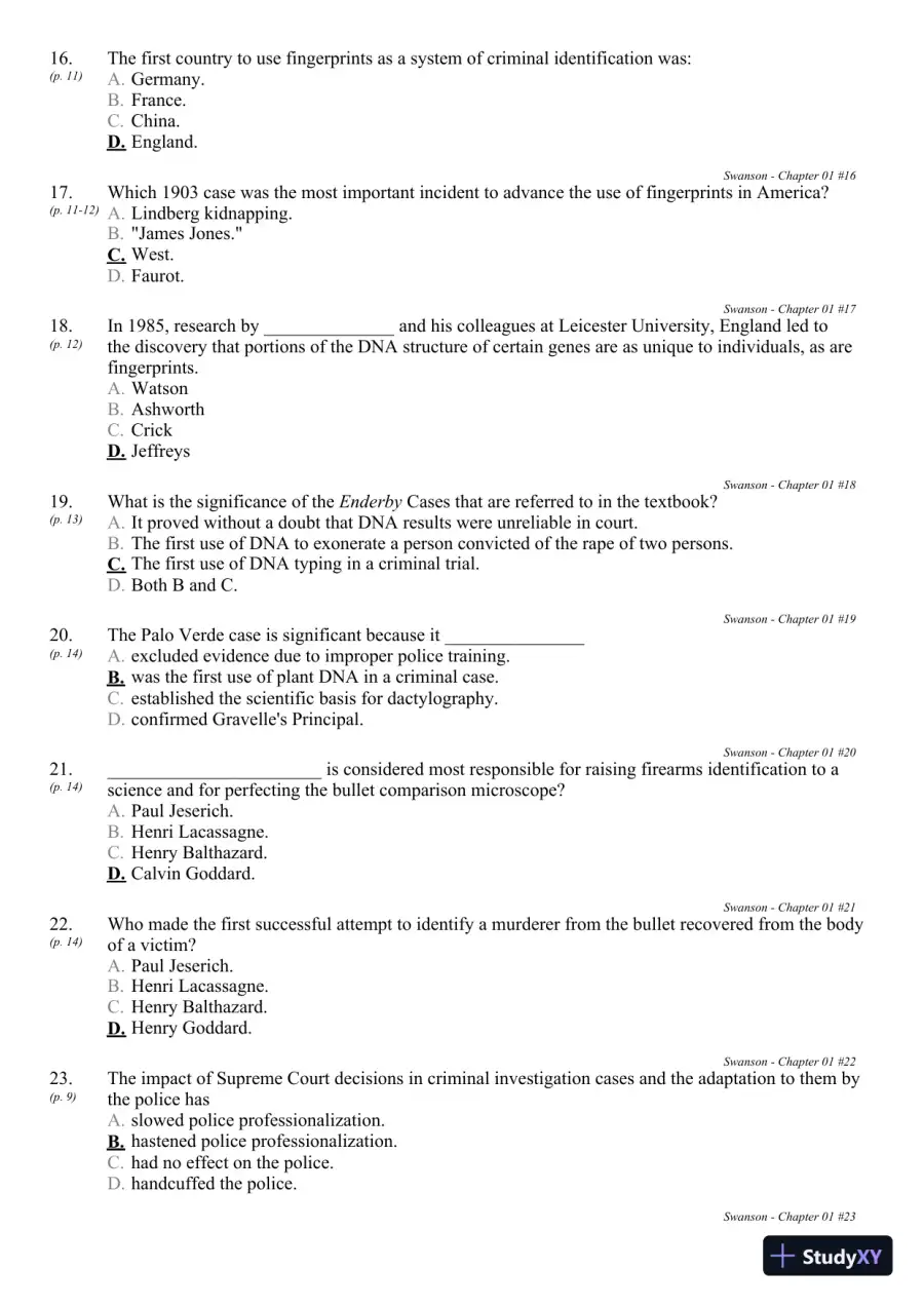 Criminal Investigation 9th Edition Test Bank, page 10