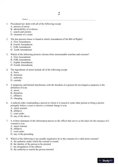 Criminal Investigation 9th Edition Test Bank - Page 17 preview image