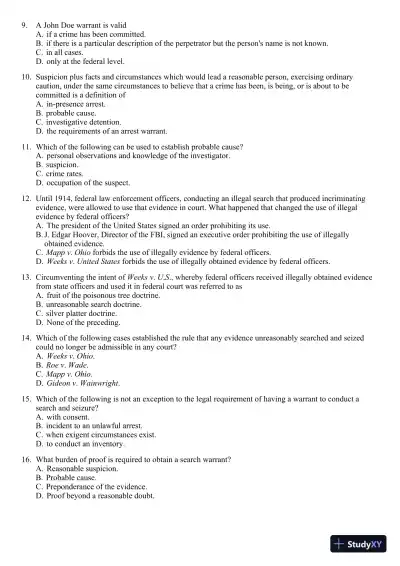 Criminal Investigation 9th Edition Test Bank - Page 18 preview image