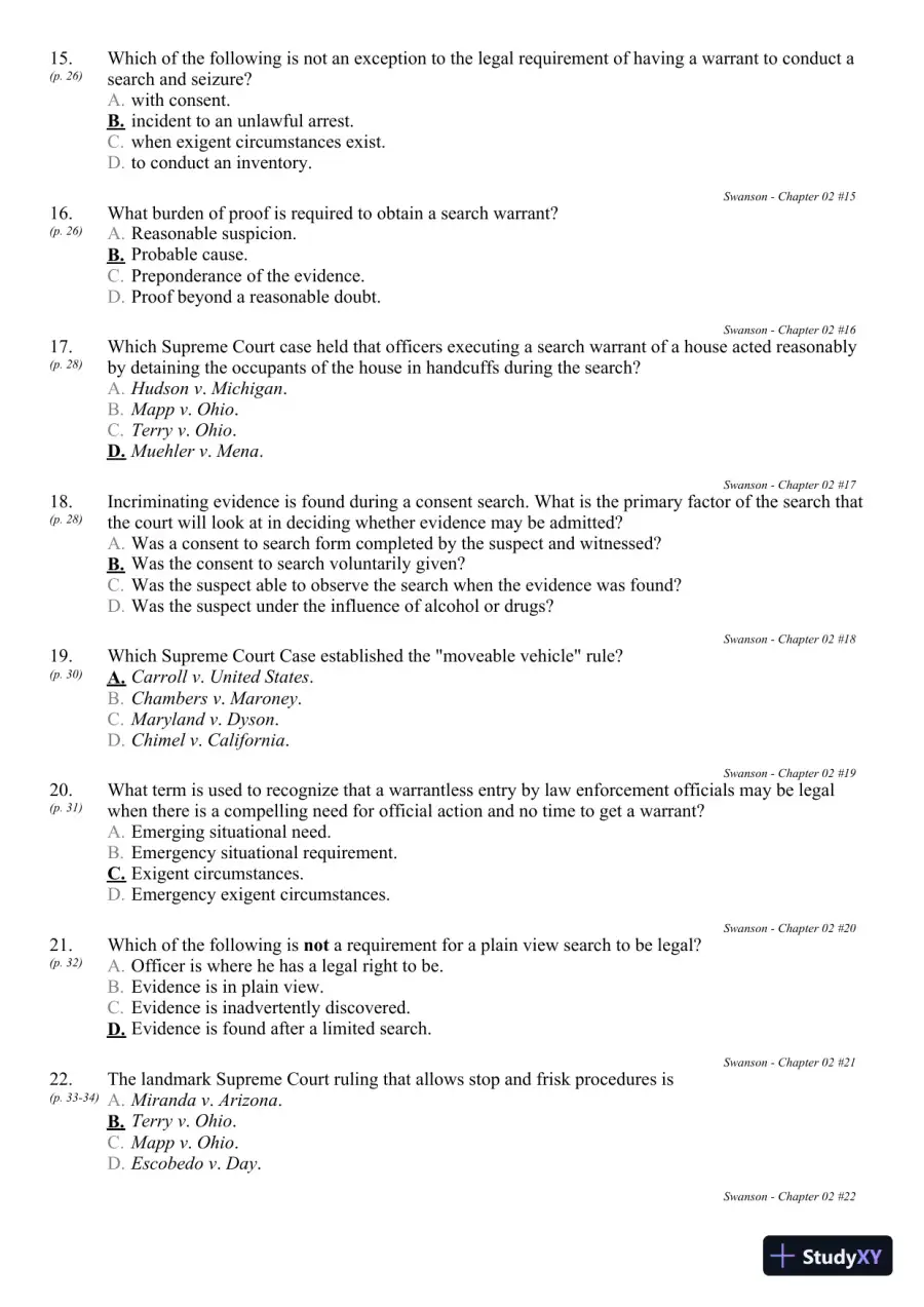 Criminal Investigation 9th Edition Test Bank, page 26